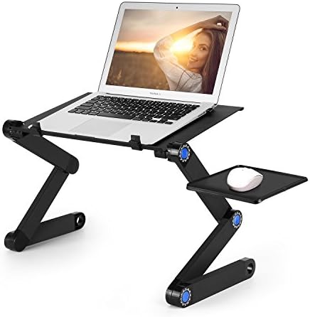 Portable Laptop Desk-Adjustable Laptop Stand Ergonomic Bed Tray Two Cooling Fans and Mouse Pad Suitable for 7"-17" Laptop