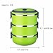 2.2L Food Carrier Stacking Lunch Box,Stainless Steel Interior Stacking 3 Tier Food Container Tiffin(CAN'T KEEP WARM)