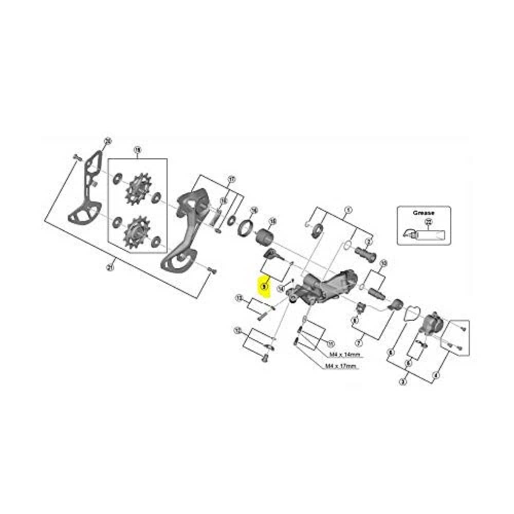 Shimano Spares RD-M9100 Switch Lever Unit and Fixing Plate