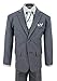 Boy's Formal Pinstripe Dresswear Suit Set #G220 (7, Gray)