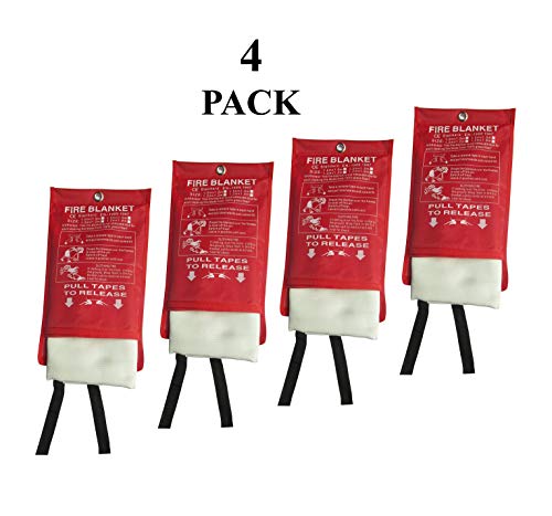 Tonyko Emergency Surival Fire Blanket Designed for Kitchen,Fireplace,Grill,Car,Camping - 4 PACK - Thumbnail 3