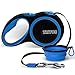 Triton Retractable Dog Leash - 16 Foot Reinforced Nylon Ribbon - One Touch Locking - Anti Slip Handle Collapsible Water Bowl