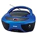 Jensen CD-475B Portable Sport Stereo Boombox CD Player with AM/FM Radio and Aux Line-in & Headphone Jack (Blue)