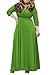 Pink Queen Women's Solid V-Neck 3/4 Sleeve Plus Size Evening Party Maxi Dress XXXL Green