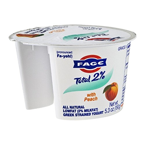 Fage Total Greek 2% Greek Yogurt, Peach, 5.3 Ounce (Pack of 12)