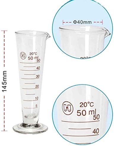 Ashdz シリンダー千ミリリットルを測定研究所コーンは 2つはまた 在庫一掃売り切りセール カップブラシを送る買う カップ50ミリリットルを計量カップ 50ml Size ガラスの測定します