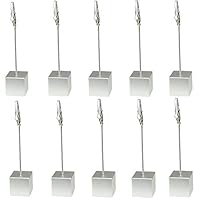 Table Number Holder Name Place Card Holder Memo Clip Holder Stand Note Holder Pictures Card Paper Menu Clip (Silver) (10PCS)