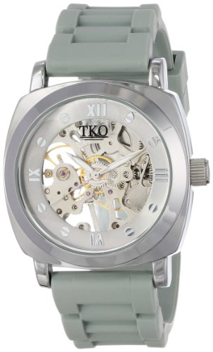 TKO ORLOGI Women's TK627GY See Through Mechanical Skeleton Hand with Grey Rubber Band Watch TKO ORLOGI Women's TK627GY See Through Mechanical Skeleton Hand with Grey Rubber Band Watch