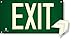 Photoluminescent Exit Sign Green W/Holes and Hardware - Aluminum Code Approved UL 924/IBC/NFPA 101