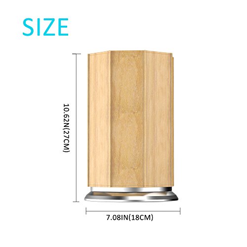 Knife Block,Cuteadoy 360°Rotating Bamboo Magnetic Knife Rack/Holder, Winner of Kitchen Test ,with Aluminum Alloy Base and Non-slip Feet, Luxury Gift and Amazing Handicraft (Natural) - Thumbnail 6