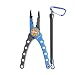Entsport Saltwater Fishing Pliers with Aluminum Handles and Stainless Steel Jaws Multi Function Fishing Pliers with Sheath Lanyard Braided Fishing Line Cutters Fish Hook Removal Tool (Blue&Silver)