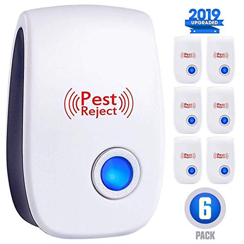 ZEROPEST Ultrasonic New Pest Control Set of 6-Packs Electronic Plug in Repellent Indoor for Flea, Insects, Mosquitoes Mice, Spiders, Ants, Rats, Roaches, Bugs, Non-Toxic, Humans & Pets Saf, Blue