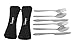 Sempre 3 Piece Travel / Camping Utensils Set in Case To Go, Portable Stainless Steel Cutlery Kit with Lightweight Neoprene Case (2 Pack)