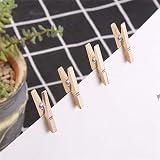 CCINEE 100 Pieces Mini Wooden Pegs Clips Photo Pins Coloured Craft Natural view 6