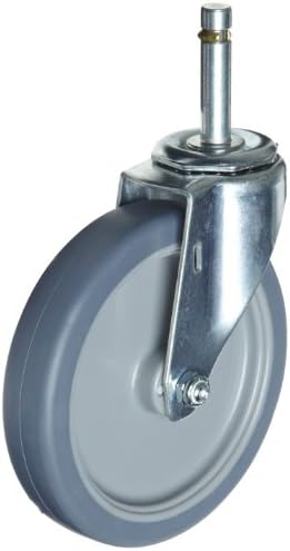 E.R. Wagner Stem Caster, Swivel, Polyolefin Wheel, Plain Bearing, 210 lbs Capacity, 3" Wheel Dia, 1-1/4" Wheel Width, 3-5/8" Mount Height, 1/2"-13 Stem Dia, 1" Stem Height