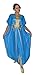 Moroccan Caftan Hand Made Breathable Cotton with Gold Hand Embroidery Long Light Blue