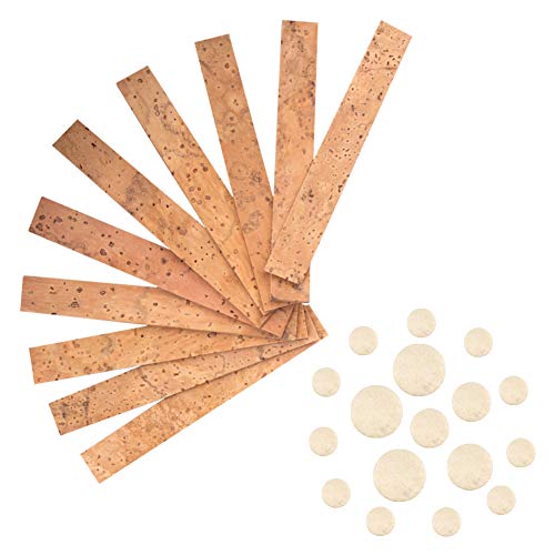 URlighting 10PCS Clarinet Joint Corks Sheet Instrument Replacement Kit, 17 PCS Clarinet Pads Bb Clarinet Woodwind Instrument Pads, 27 Pieces Clarinet Instrument Repair Accessories