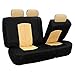 FH Group PU008BEIGE115 Universal Fit Full Set Perforated Leatherette Beige Automotive Seat Covers fits most Cars, SUVs, and Trucks (Airbag and Split Bench compatible)