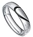 Men Women Ring, GerTong His and Hers Stainless Steel Heart Shape Real Love Promise Ring Wedding Band (Mens Ring Size 10)