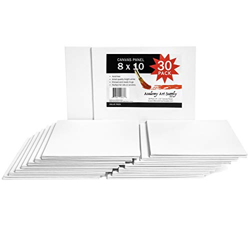 Super Value Pack 30, 8X10 Canvas Panels - Academy Art Supply Value Pack Blank Canvas Panel Boards - Thumbnail 3