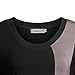 Helloacc Womans Long Sleeves Round Neck Color Block Loose Fit Dressy Tops,Black Taupe,X-Large