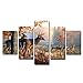 JuYi Art HD Painting Canvas Prints for Home Decoration, Stretched- 5 pcs Deer Picture Print on Canvas- Modern Home Decor Wall Art ( No Framed )