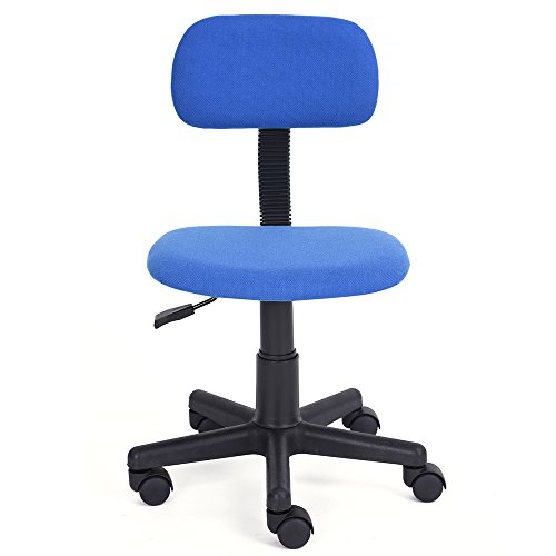 FCH Low-Back Study Chairs Adjustable Swivel Office Chair Armless Task Chair for Home/Office/Study Use,Blue