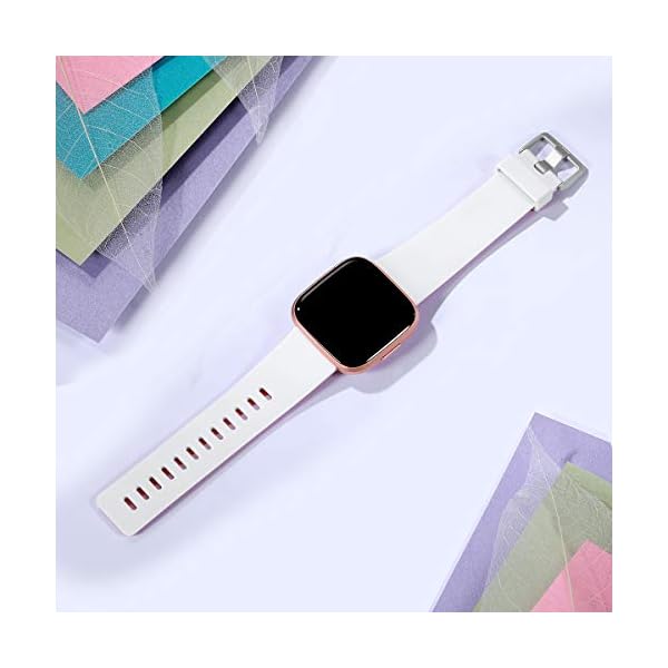Ouwegaga Compatible with Fitbit Versa Strap/Fitbit Versa 2 Strap, Soft Silicone Sport Replacement Strap for Fitbit Versa 2/Fitbit Versa/Versa Lite/Versa SE, Women Men 2 Pack - Image 3