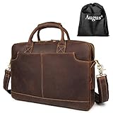 Augus Leather 16" Laptop Briefcase for Men Shoulder