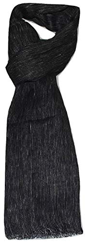 100% Pure Linen Scarf, Striped, Airy, Light, Breathable All Weather Linen Scarf.