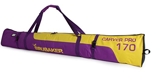 BRUBAKER Superfunction - Limited Edition - Combo Ski Boot Bag and Ski Bag for 1 Pair of Ski, Poles, Boots and Helmet - Purple Yellow - Thumbnail 5