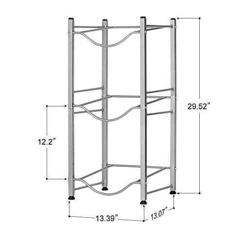 Water Cooler Jug Rack 3-Tier Water Bottle Storage Rack 5 Gallon Detachable Heavy Duty Water Bottle Holder Shelf Water Bottle Rack Save Space for Home Office Organization, Sliver - Thumbnail 2
