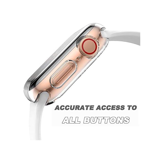 [2-Pack] Piuellia Transparent Case for Apple Watch Series 6 SE Series 5 Series 4 Screen Protector 40mm, iWatch Overall Protective Case TPU HD Clear Ultra-Thin Cover - Image 7