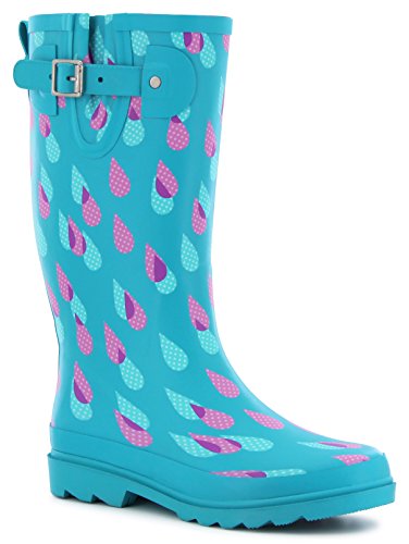 Western chief womens dotty downpour rain boot turquoise…