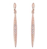 Acefeel Exquisite Pave Clear Crystal Leaf Inspired Fashion Drop Dangle Earring for Mother's Day Gift E110