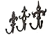 Comfify Set of 3 - Cast Iron Fleur De Lis Double Wall Hooks/Hangers - Decorative Wall Mounted Coat Hook - Rustic Cast Iron - with Screws and Anchors CA-1504-30-BR