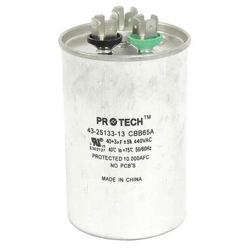 43-25133-13 -Ruud OEM Round Replacement Dual Run Capacitor 40 + 3 UF/MFD 440 Volt by OEM Replm for Ruud