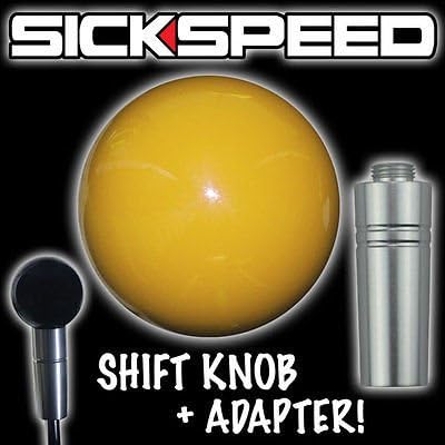 Yellow Gumball Shift Knob & Adapter For Auto/Automatic Gear Shifter Lever G2 for Jeep Grand Cherokee