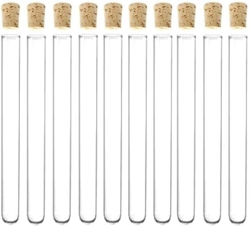 Plastic Test Tube with Cork 20x150mm 6-inch 34ml Clear, Pack50, Wedding Favour Tube,All Size Available in Store