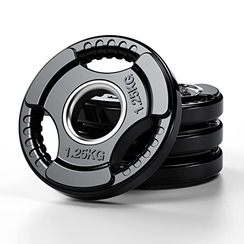 PhysKcal 4 x 1,25 kg Olympische Hantelscheiben mit Ø50 mm Bohrung