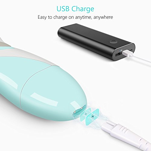 SUPRENT Lady Electric Shaver, Noise Reduction Women's Electric Razor and Waterproof Body Hair Trimmer, Use Wet and Dry, USB Rechargeable (Green)