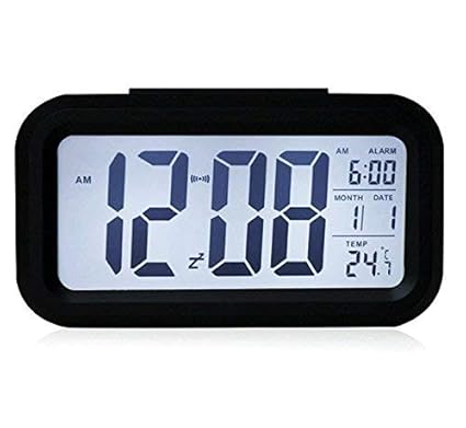 The Aura Nightlights Temperature Battery Operated Optically Controlled Liquid Crystal Alarm Clock (Black)