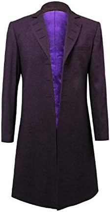 Who is Doctor Eleventh 11th Dr. Purple Wool Frock Coat Cosplay Costume (Male L)