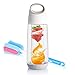 Living&Giving Fruit Infuser Water Bottle 22 Ounce with Sponge Cleaning Brush