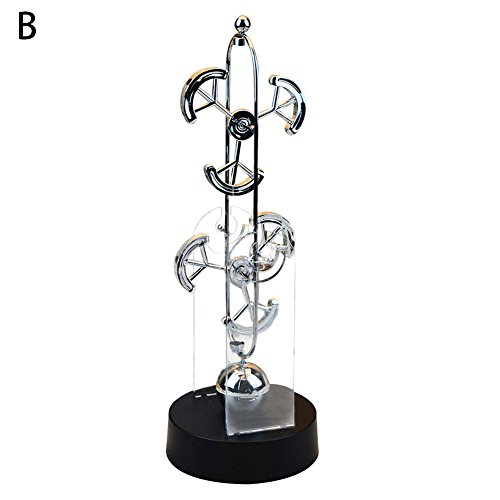 cheerfullus Stress Relieving Kinetic Toy - Double Wheel Electronic Perpetual Motion Balance Ball Physics Science Office Art Decoration,Semicircle