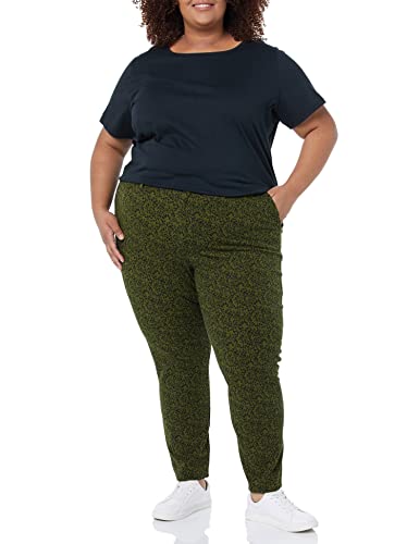 AMAZON ESSENTIALS WOMEN’S BI-STRETCH SKINNY ANKLE PANT (AVAILABLE IN PLUS SIZE), OLIVE ANIMAL PRINT, 34