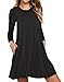 Unbranded* Women's Long Sleeve Pocket Casual Loose T-Shirt Dress Black Large
