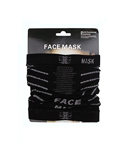 Lorsoul Outdoor Face Mask Balaclava - Multifunctional Seamless Headwear Neck Warmer for Men Women Winter Warm Motorcycle Hiking Running Cycling Ski Snowboard (Black) - Thumbnail 5