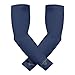 Bucwild Sports Compression Arm Sleeves (Pair) Youth & Adult Sizes Football, Baseball, Basketball, Cycling, Tennis Navy Blue Adult Large
