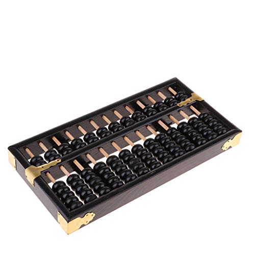 Baosity Kids Children Math Calculator Educational Wood Abacus Vintage Chinese Counting Frame Abacuses Calculator, Black